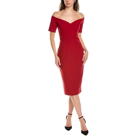 Cinq À Sept NWOT Birch Sheath Dress in Scarlet Red Size 4 - Picture 1 of 16